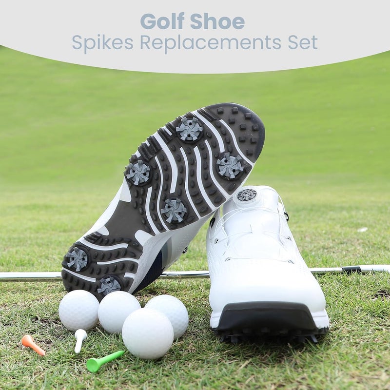 Acebirdie 51 Pcs Golf Shoe Spikes Replacements Set Includes 50 Shoe Cleats Replacement & 1 Black Cleats Spanner Metal Thread Screw 6 mm Dia Golf Accessories - Image 4